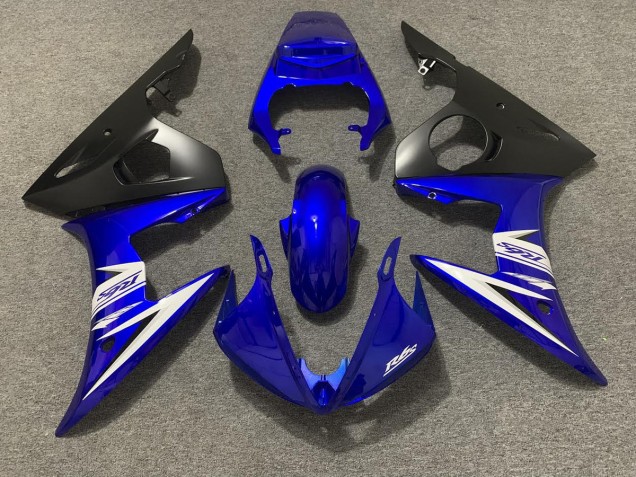Bleu Blanc & Noir Mat 2003-2004 Yamaha R6 Carénage Moto Bleu Blanc & Noir Mat 2003-2004 Yamaha R6 Carénage Moto