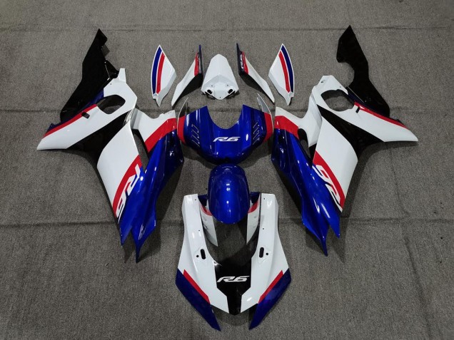 Bleu Blanc & Rouge 2017-2021 Yamaha R6 Carénage Moto Bleu Blanc & Rouge 2017-2021 Yamaha R6 Carénage Moto