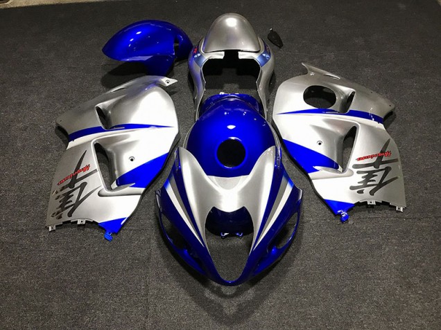 Bleu Brillant & Argent 1997-2007 Suzuki GSXR 1300 Carénage Moto
