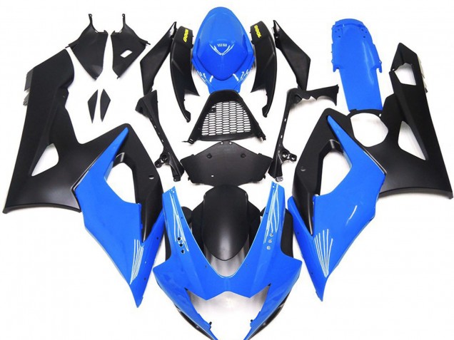 Bleu Brillant Avec Logos Jaunes 2005-2006 Suzuki GSXR 1000 Carénage Moto Bleu Brillant Avec Logos Jaunes 2005-2006 Suzuki GSXR 1000 Carénage Moto