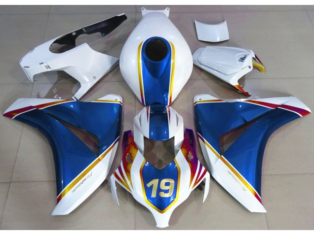 Bleu Brillant & Blanc 2008-2011 Honda CBR1000RR Carénage Moto Bleu Brillant & Blanc 2008-2011 Honda CBR1000RR Carénage Moto