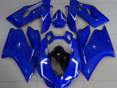 Bleu Brillant & Blanc 2011-2014 Ducati 1199 Carénage Moto