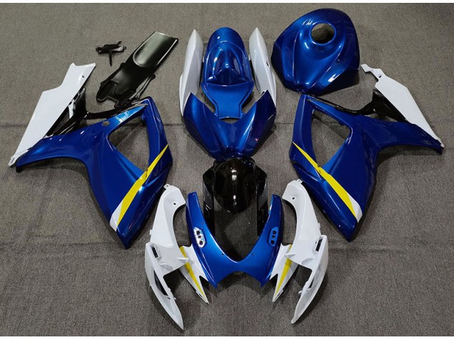 Bleu Brillant Blanc & Jaune 2006-2007 Suzuki GSXR 600-750 Carénage Moto Bleu Brillant Blanc & Jaune 2006-2007 Suzuki GSXR 600-750 Carénage Moto