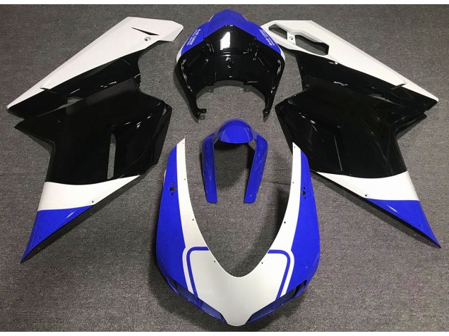 Bleu Brillant Blanc & Noir 2007-2014 Ducati 848 1098 1198 Carénage Moto Bleu Brillant Blanc & Noir 2007-2014 Ducati 848 1098 1198 Carénage Moto