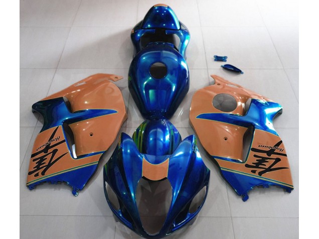 Bleu Brillant & Marron 1997-2007 Suzuki GSXR 1300 Carénage Moto Bleu Brillant & Marron 1997-2007 Suzuki GSXR 1300 Carénage Moto