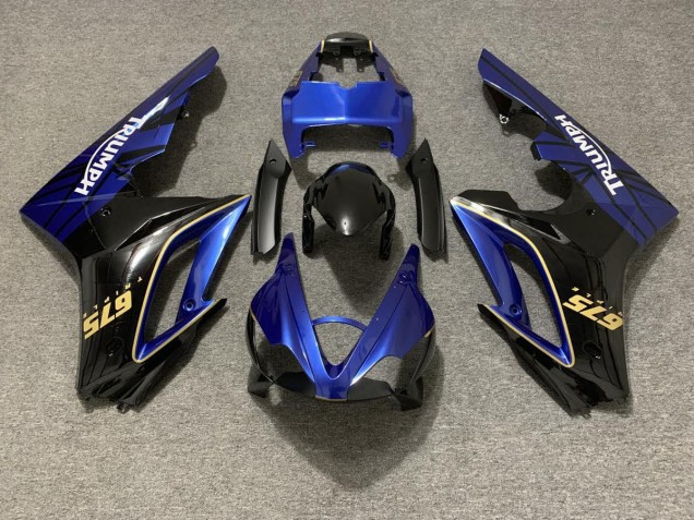 Bleu Brillant & Noir 2009-2012 Triumph Daytona 675 Carénage Moto Bleu Brillant & Noir 2009-2012 Triumph Daytona 675 Carénage Moto