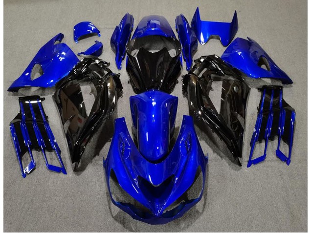 Bleu Brillant & Noir 2012-2021 Kawasaki ZX14R Carénage Moto Bleu Brillant & Noir 2012-2021 Kawasaki ZX14R Carénage Moto