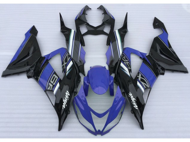 Bleu Brillant & Noir 2013-2018 Kawasaki ZX6R Carénage Moto Bleu Brillant & Noir 2013-2018 Kawasaki ZX6R Carénage Moto