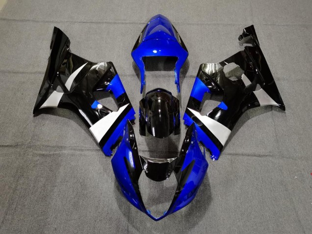 Bleu Brillant Noir & Argent 2003-2004 Suzuki GSXR 1000 Carénage Moto Bleu Brillant Noir & Argent 2003-2004 Suzuki GSXR 1000 Carénage Moto