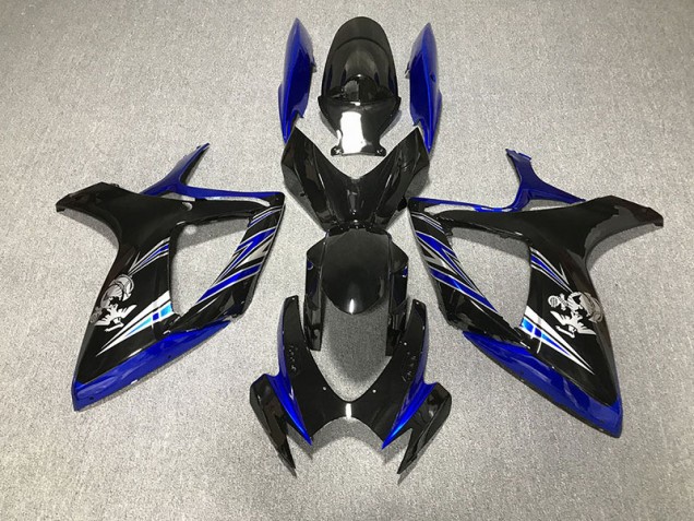 Bleu Brillant & Noir Personnalisé 2006-2007 Suzuki GSXR 600-750 Carénage Moto Bleu Brillant & Noir Personnalisé 2006-2007 Suzuki GSXR 600-750 Carénage Moto