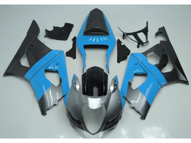 Bleu Clair Argent & Noir 2003-2004 Suzuki GSXR 1000 Carénage Moto Bleu Clair Argent & Noir 2003-2004 Suzuki GSXR 1000 Carénage Moto