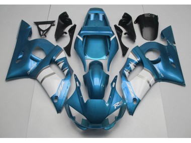 Bleu Clair & Blanc 1998-2002 Yamaha R6 Carénage Moto
