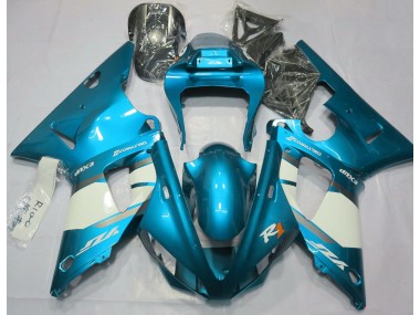 Bleu Clair & Blanc 2000-2001 Yamaha R1 Carénage Moto