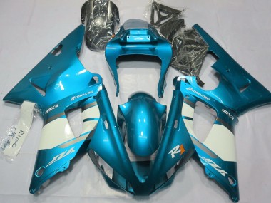 Bleu Clair & Blanc 2000-2001 Yamaha R1 Carénage Moto
