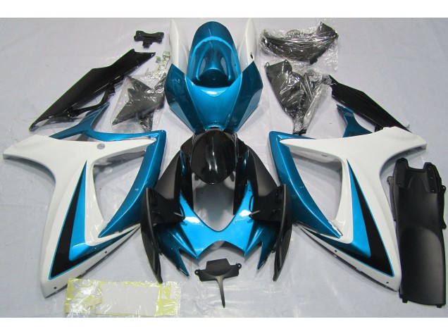 Bleu Clair & Blanc 2006-2007 Suzuki GSXR 600-750 Carénage Moto Bleu Clair & Blanc 2006-2007 Suzuki GSXR 600-750 Carénage Moto
