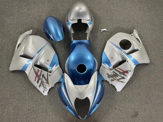 Bleu Clair Brillant & Argent 1997-2007 Suzuki GSXR 1300 Carénage Moto Bleu Clair Brillant & Argent 1997-2007 Suzuki GSXR 1300 Carénage Moto