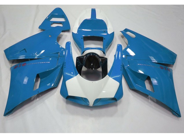 Bleu Clair Brillant & Blanc 1993-2005 Ducati 996 748 916 998 Carénage Moto Bleu Clair Brillant & Blanc 1993-2005 Ducati 996 748 916 998 Carénage Moto