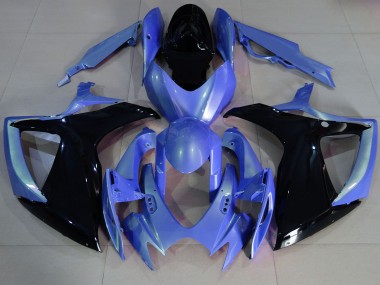 Bleu Clair & Noir 2006-2007 Suzuki GSXR 600-750 Carénage Moto