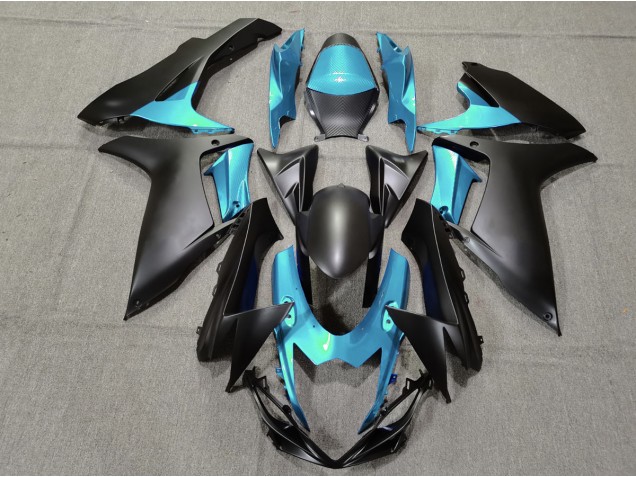 Bleu Clair & Noir Mat 2011-2024 Suzuki GSXR 600-750 Carénage Moto Bleu Clair & Noir Mat 2011-2024 Suzuki GSXR 600-750 Carénage Moto