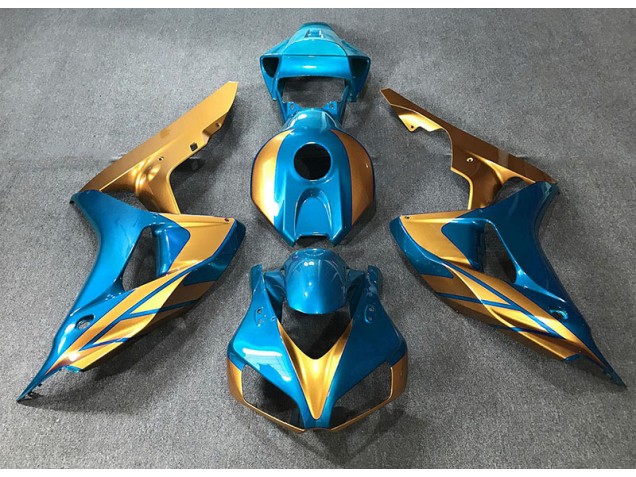 Bleu Clair & Or 2006-2007 Honda CBR1000RR Carénage Moto Bleu Clair & Or 2006-2007 Honda CBR1000RR Carénage Moto