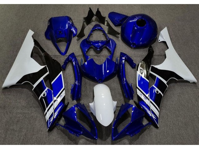 Bleu Foncé & Blanc Personnalisé 2008-2016 Yamaha R6 Carénage Moto Bleu Foncé & Blanc Personnalisé 2008-2016 Yamaha R6 Carénage Moto