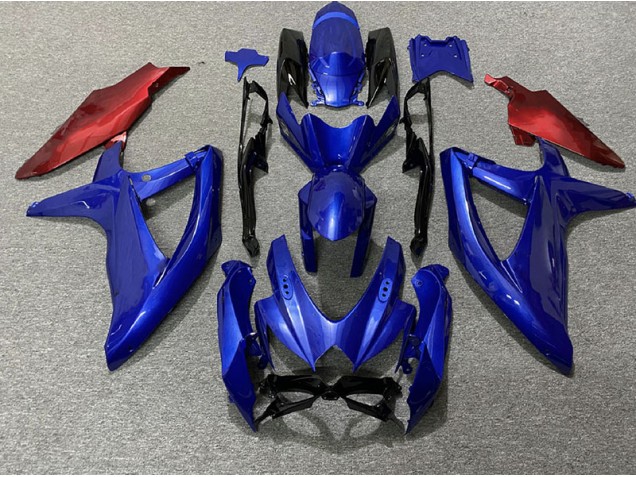Bleu Foncé & Rouge 2008-2010 Suzuki GSXR 600-750 Carénage Moto Bleu Foncé & Rouge 2008-2010 Suzuki GSXR 600-750 Carénage Moto