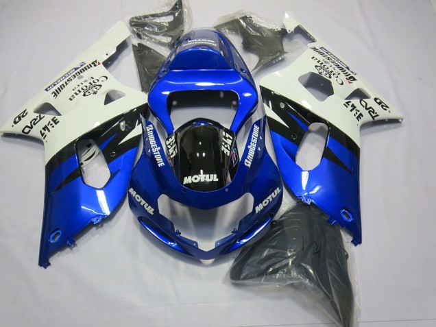 Bleu & Noir 2001-2003 Suzuki GSXR 600-750 Carénage Moto Bleu & Noir 2001-2003 Suzuki GSXR 600-750 Carénage Moto