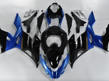 Bleu & Noir 2018-2023 Kawasaki Ninja 400 Carénage Moto