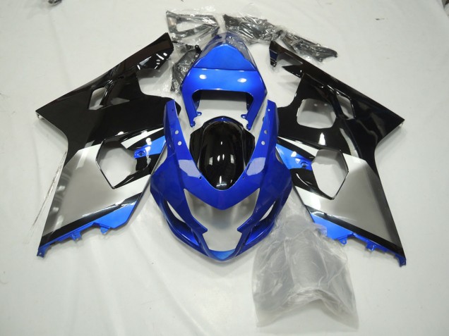 Bleu Noir & Argent 2004-2005 Suzuki GSXR 600-750 Carénage Moto
