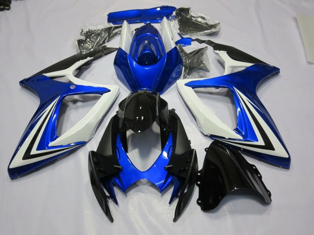 Bleu Noir & Blanc 2006-2007 Suzuki GSXR 600-750 Carénage Moto Bleu Noir & Blanc 2006-2007 Suzuki GSXR 600-750 Carénage Moto