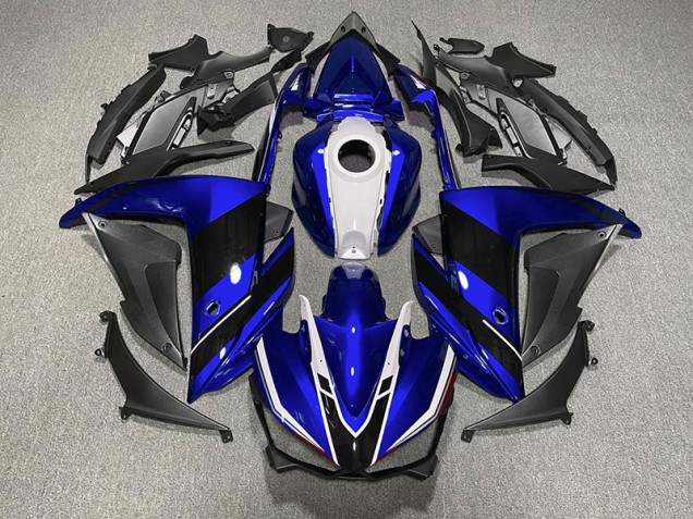 Bleu Noir & Blanc 2015-2018 Yamaha R3 Carénage Moto Bleu Noir & Blanc 2015-2018 Yamaha R3 Carénage Moto