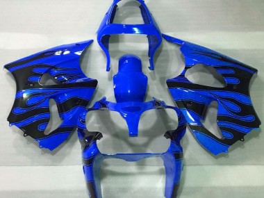 Bleu & Noir Flamme 2000-2002 Kawasaki ZX6R Carénage Moto