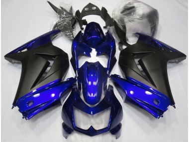 Bleu & Noir Mat 2008-2012 Kawasaki Ninja 250 Carénage Moto