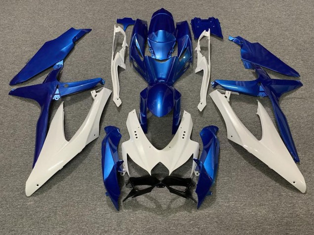 Bleu Perle & Blanc 2008-2010 Suzuki GSXR 600-750 Carénage Moto Bleu Perle & Blanc 2008-2010 Suzuki GSXR 600-750 Carénage Moto