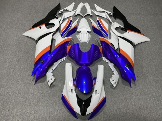 Bleu Profond & Orange 2017-2021 Yamaha R6 Carénage Moto Bleu Profond & Orange 2017-2021 Yamaha R6 Carénage Moto