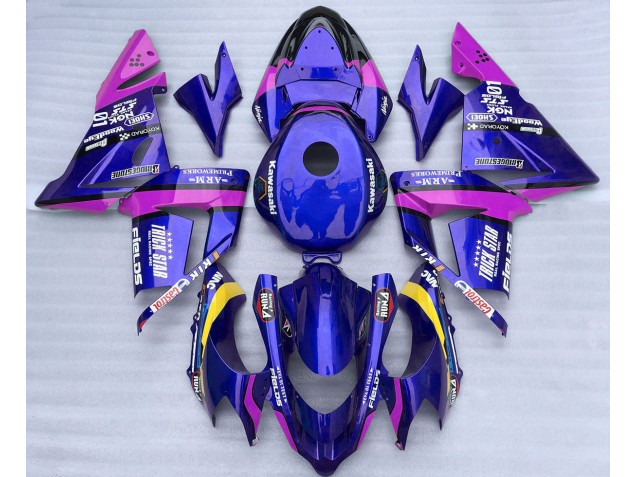 Bleu & Rose Trickstar 2004-2005 Kawasaki ZX10R Carénage Moto Bleu & Rose Trickstar 2004-2005 Kawasaki ZX10R Carénage Moto
