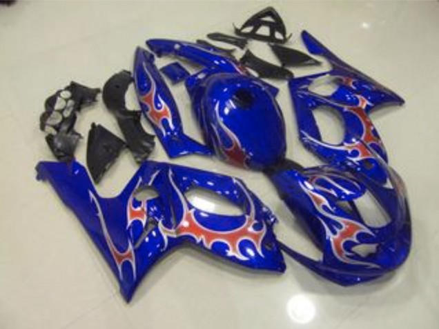 Bleu Rouge & Argent Brillant 1998-2007 Yamaha YZF600 Carénage Moto