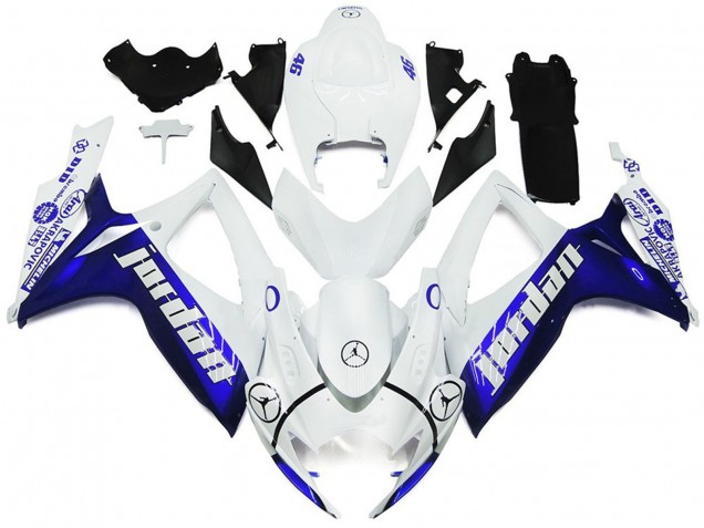 Blu E Bianco Jordan Stile Lucido 2006-2007 Suzuki GSXR 600-750 Carénage Moto Blu E Bianco Jordan Stile Lucido 2006-2007 Suzuki GSXR 600-750 Carénage Moto