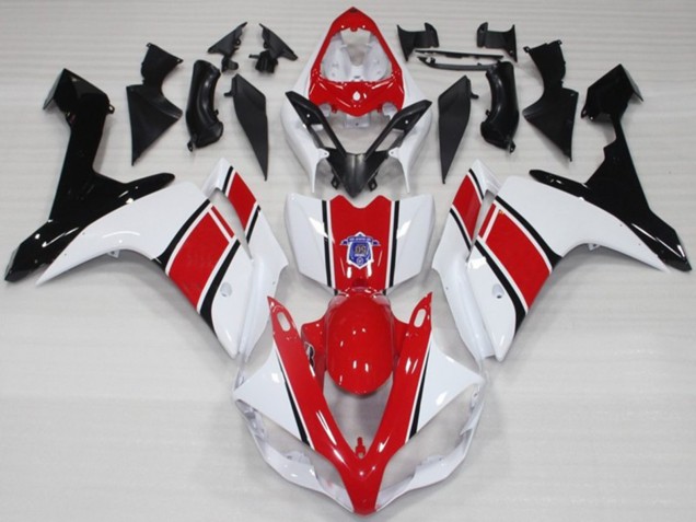 Brillant De Style Blanc & Rouge OEM 2007-2008 Yamaha R1 Carénage Moto Brillant De Style Blanc & Rouge OEM 2007-2008 Yamaha R1 Carénage Moto