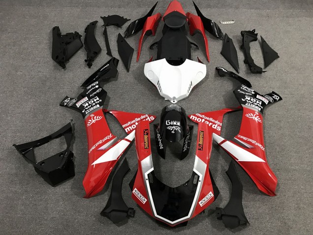Brillant De Style Personnalisé Rouge Noir & Blanc 2015-2019 Yamaha R1 Carénage Moto Brillant De Style Personnalisé Rouge Noir & Blanc 2015-2019 Yamaha R1 Carénage Moto