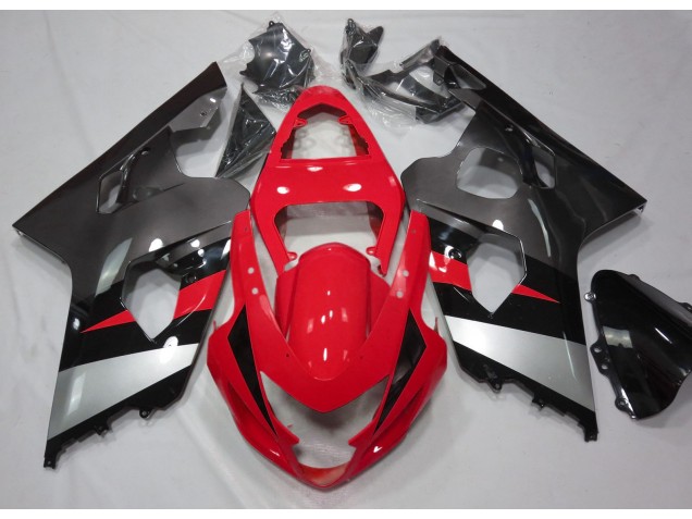 Brillant Rouge & Argent 2004-2005 Suzuki GSXR 600-750 Carénage Moto Brillant Rouge & Argent 2004-2005 Suzuki GSXR 600-750 Carénage Moto