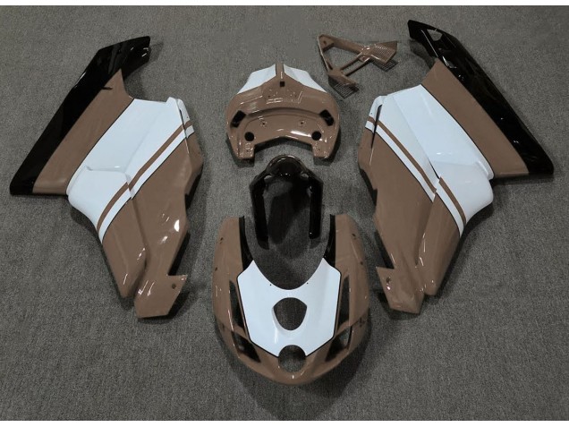 Brun Brillant & Blanc 2003-2004 Ducati 749 999 Carénage Moto Brun Brillant & Blanc 2003-2004 Ducati 749 999 Carénage Moto