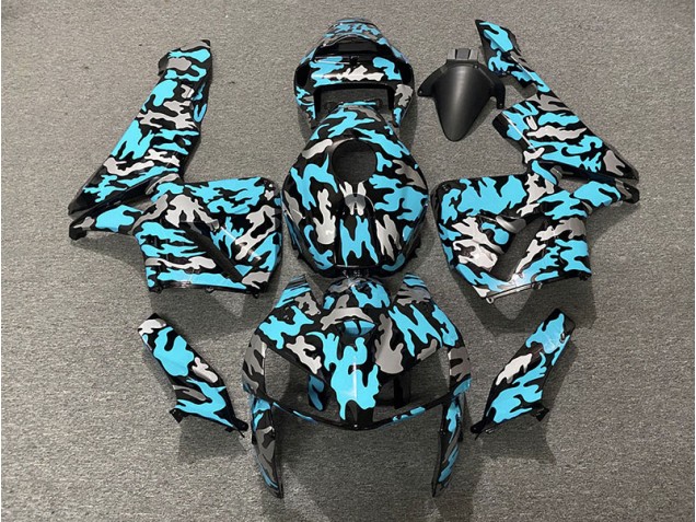 Camouflage & Cyan Clair 2005-2006 Honda CBR600RR Carénage Moto Camouflage & Cyan Clair 2005-2006 Honda CBR600RR Carénage Moto