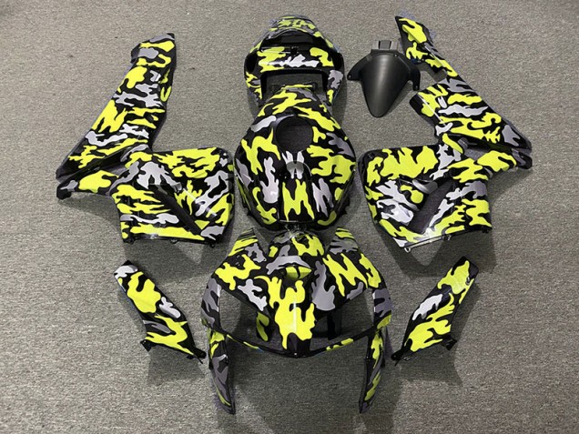 Camouflage & Jaune Fluo 2005-2006 Honda CBR600RR Carénage Moto Camouflage & Jaune Fluo 2005-2006 Honda CBR600RR Carénage Moto
