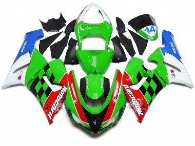 Chèque Multicolore 2005-2006 Kawasaki ZX6R Carénage Moto