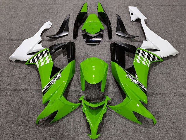 Chèque Vert & Blanc 2008-2010 Kawasaki ZX10R Carénage Moto Chèque Vert & Blanc 2008-2010 Kawasaki ZX10R Carénage Moto