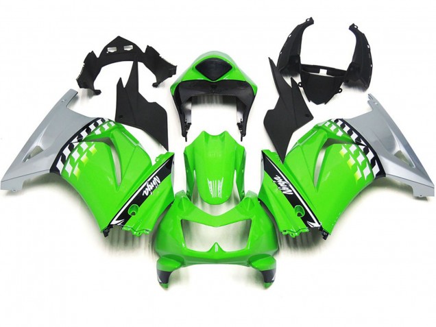 Chèque Vert & Noir 2008-2012 Kawasaki Ninja 250 Carénage Moto Chèque Vert & Noir 2008-2012 Kawasaki Ninja 250 Carénage Moto