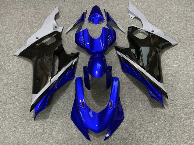 Ciment Noir & Bleu 2017-2021 Yamaha R6 Carénage Moto Ciment Noir & Bleu 2017-2021 Yamaha R6 Carénage Moto