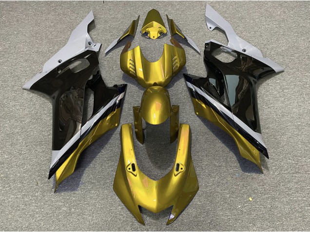 Ciment Noir & Or 2017-2021 Yamaha R6 Carénage Moto Ciment Noir & Or 2017-2021 Yamaha R6 Carénage Moto
