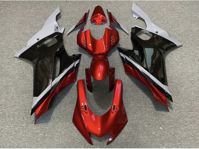 Ciment Noir & Rouge 2017-2021 Yamaha R6 Carénage Moto Ciment Noir & Rouge 2017-2021 Yamaha R6 Carénage Moto
